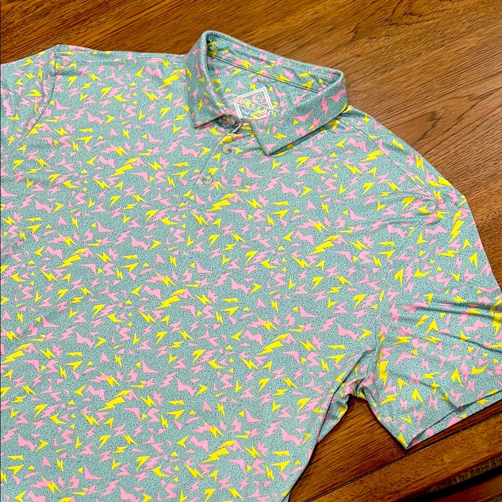 Burlebo Men's 90s Patterned Polo Shirt